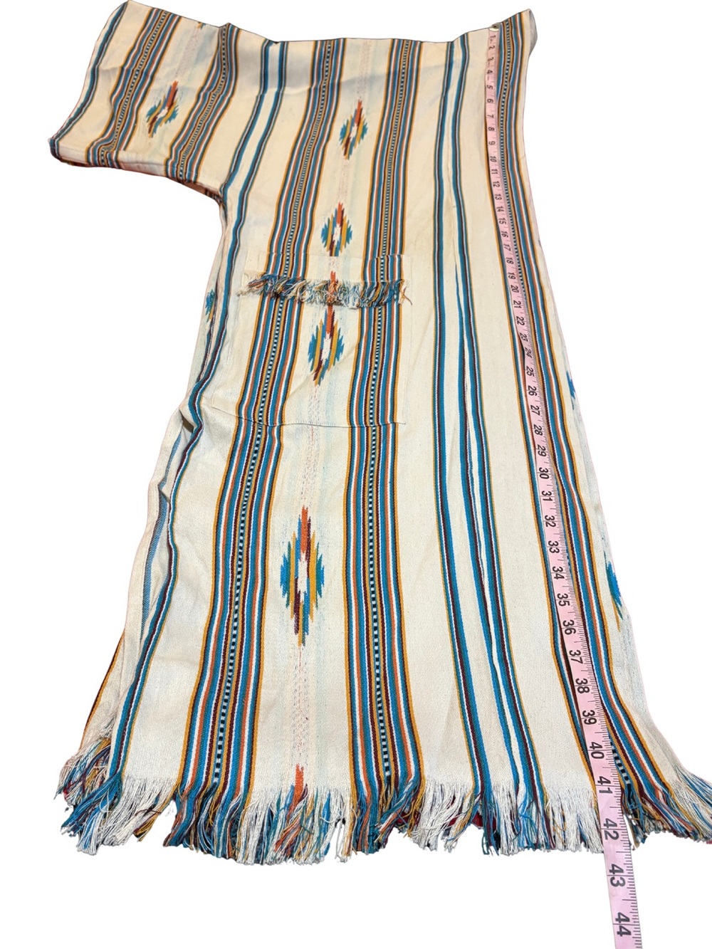 Free People Margarita Woven Kimono Boho Festival Beach Coverup Ivory Western - Picture 11 of 12